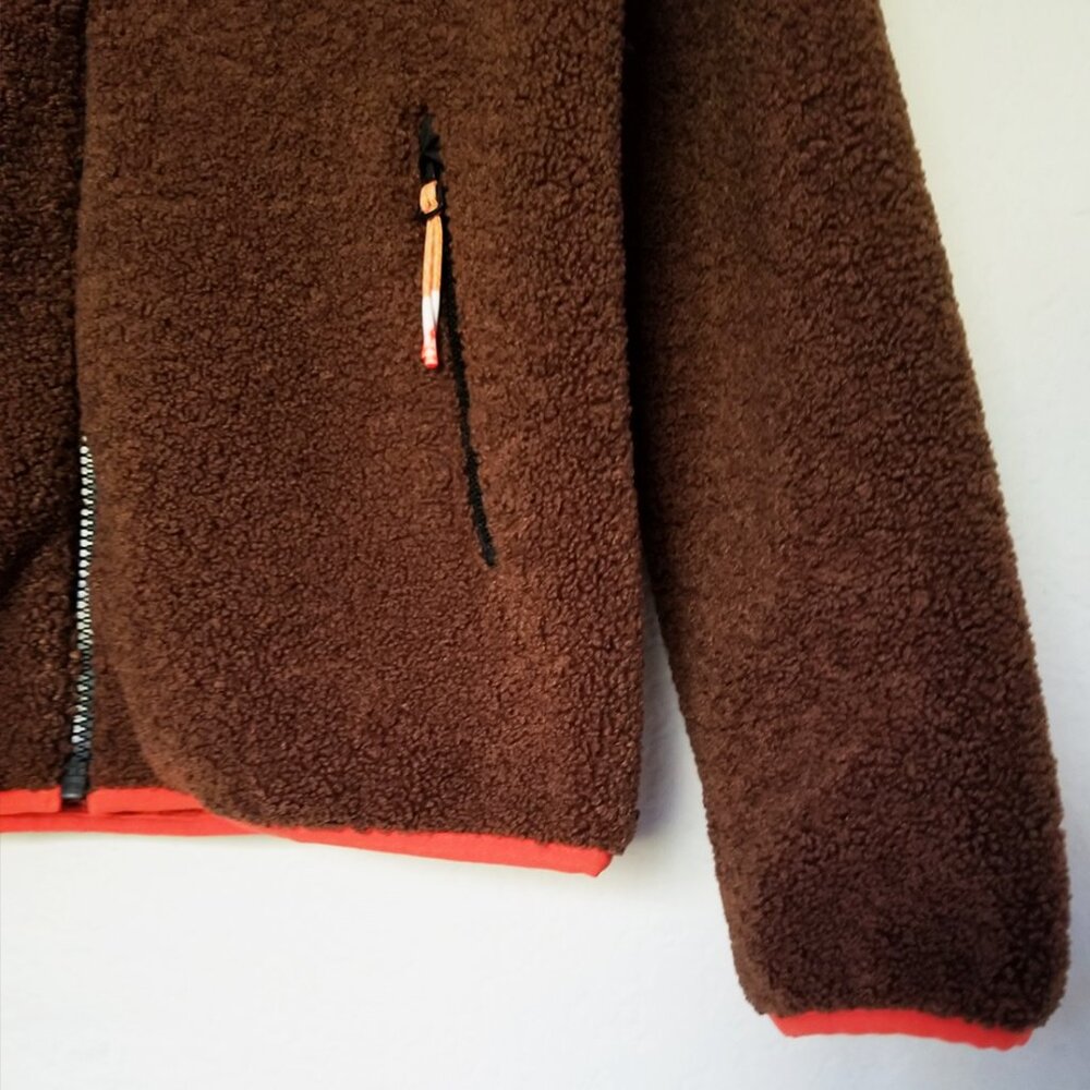 Scotch & Soda Zip-Up Color Block Teddy Fleece Jacket Brown Black Men's M $195 - Picture 14 of 16